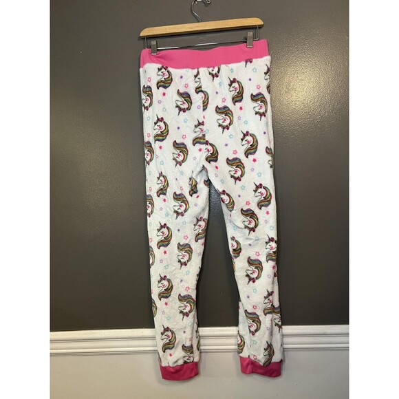 Unicorn Pajama Pants Womens XL Rainbow Fleece Lounge Sleep Drawstring Plush - Picture 4 of 8